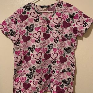 Heart design scrub top